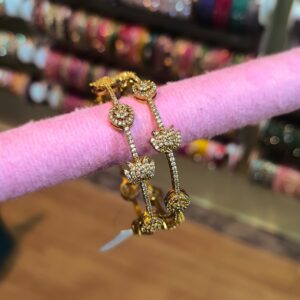 Lotus &Drop Charms Bangles -2 Pcs