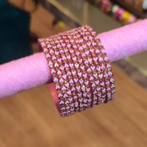 Heart Design Glass Bangles 12 Pcs