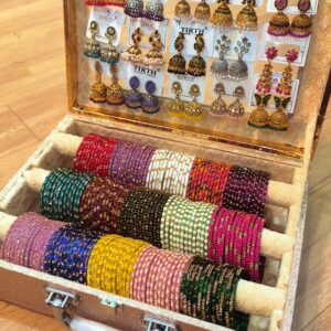 Premium Glass Bangles + Matching Jhumka Luxury Gift Combo