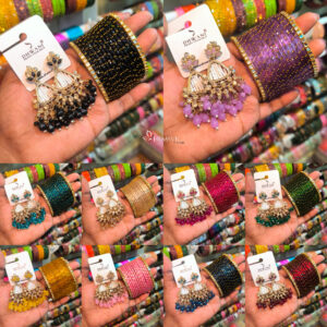 Kundan Earrings with Bangles