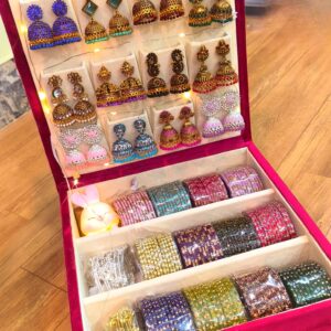 Luxury Velvet Designer Bangle & Jhumka Gift Box