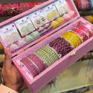 5-Colour Kashmiri Bangles & Jhumka Gift Box