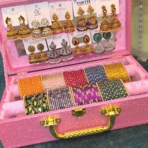 Navarathri 9-Colour Bangles & Jhumka Gift Box